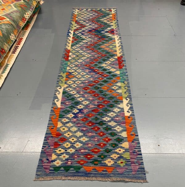 Maimana Chobi Kilim 292cm x 72cm / 9ft 7in x 2ft 4in - Image 2