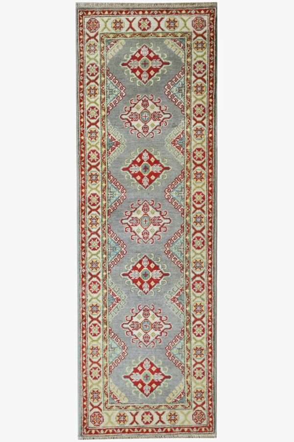 Village Kazak Runner 184cm x 61cm / 6ft x 2ft / Grey