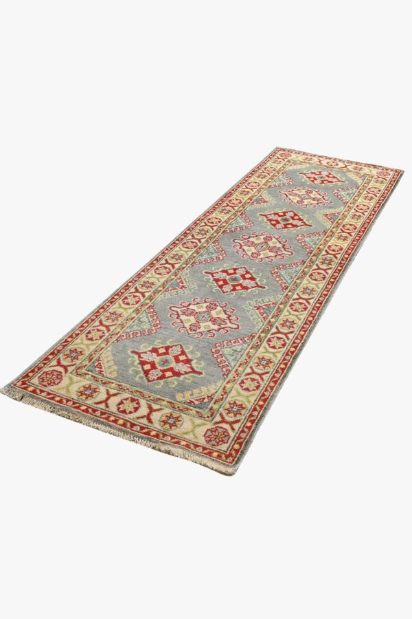 Village Kazak Runner 184cm x 61cm / 6ft x 2ft / Grey - Image 7
