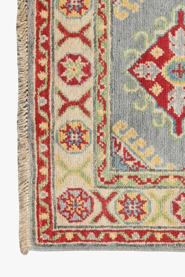 Village Kazak Runner 184cm x 61cm / 6ft x 2ft / Grey - Image 3