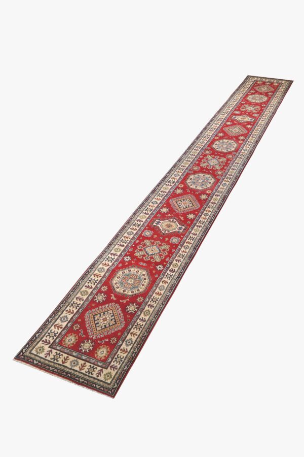 Village Kazak Long Runner 570cm x 86cm / 18ft 8in x 2ft 10in - Image 7