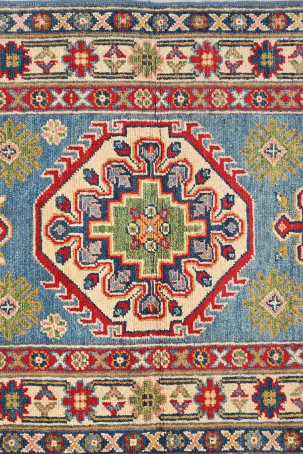 Village Kazak Runner 385cm x 80cm / 12ft 8in x 2ft 8in - Image 3