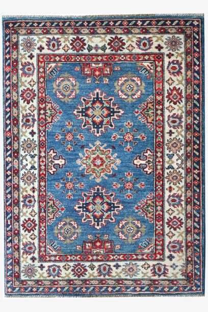 Village Kazak Handknotted Afghan Rug 146cm x 104cm / 4ft 9in x 3ft 5in
